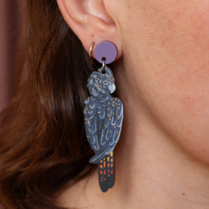 Black Cockatoo Australian Bird Earrings