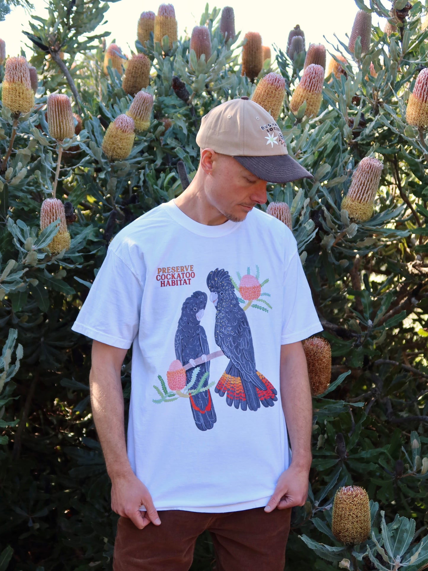 Black Cockatoo T-shirt ~ White