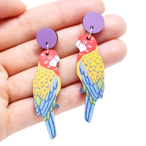 rosella bird earrings