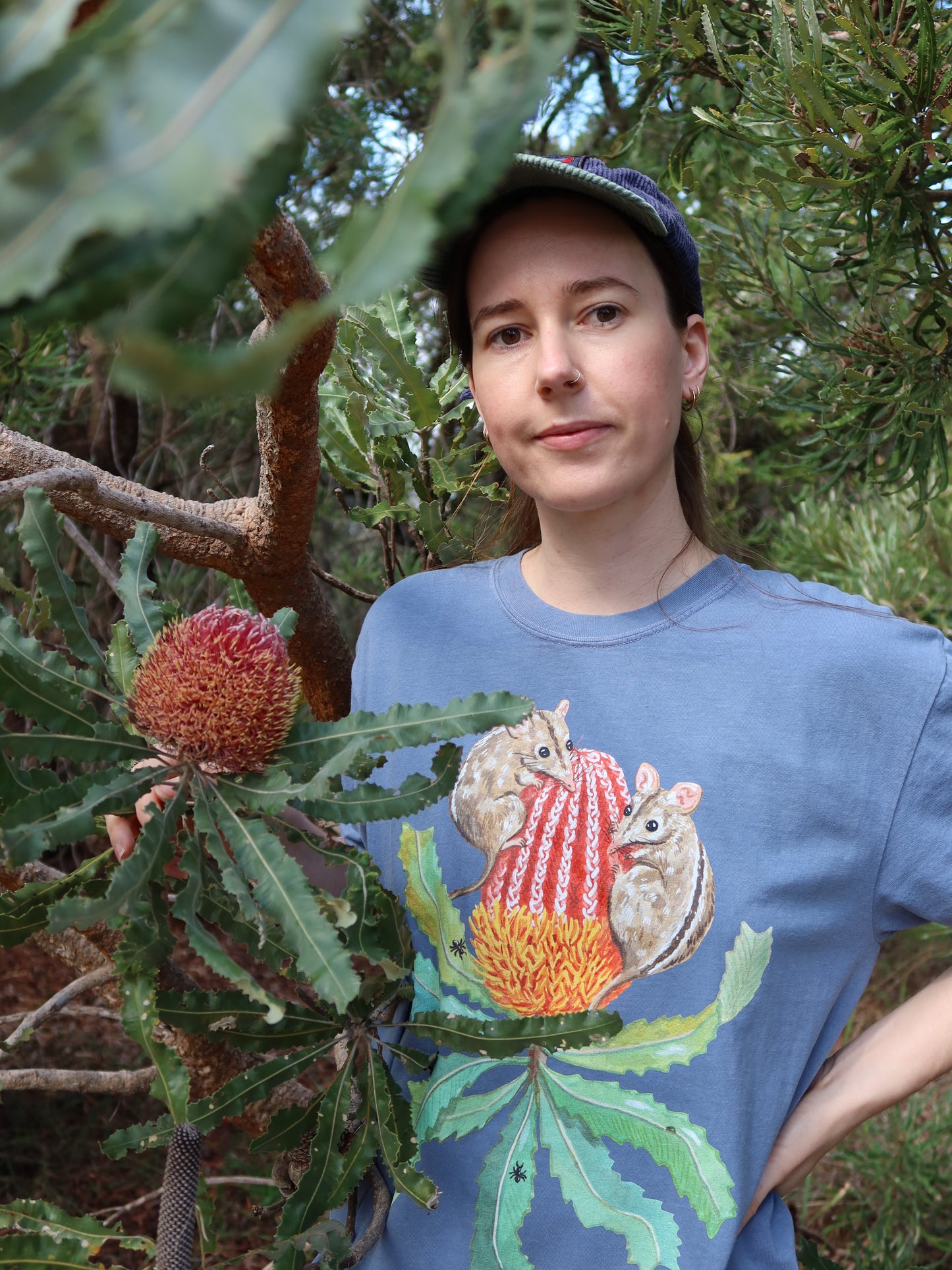 Honey Possum Tshirt (Blue Jean) ~ PREORDER