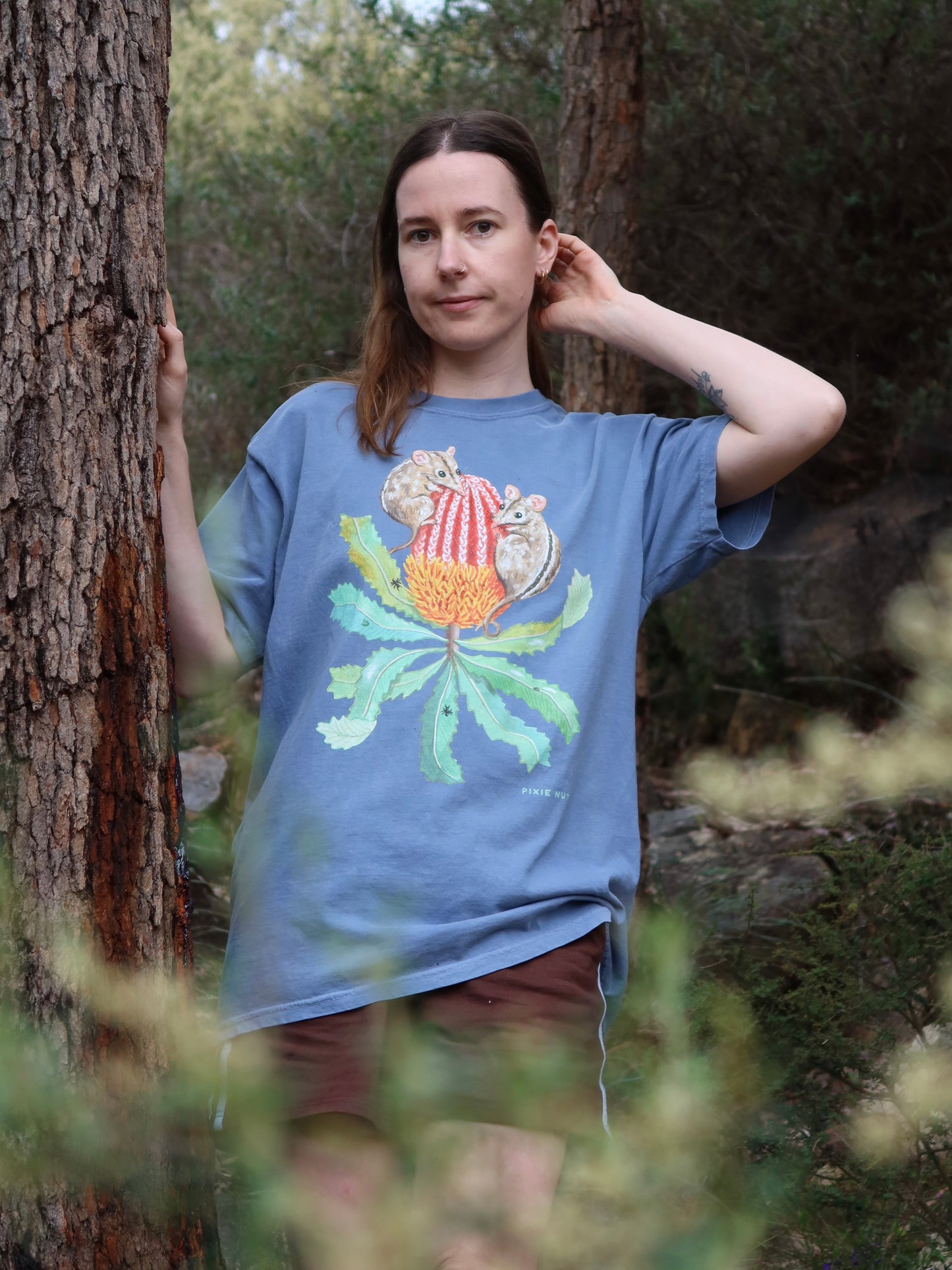 Honey Possum Tshirt (Blue Jean) ~ PREORDER