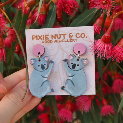 Koala Australian Animal Earrings