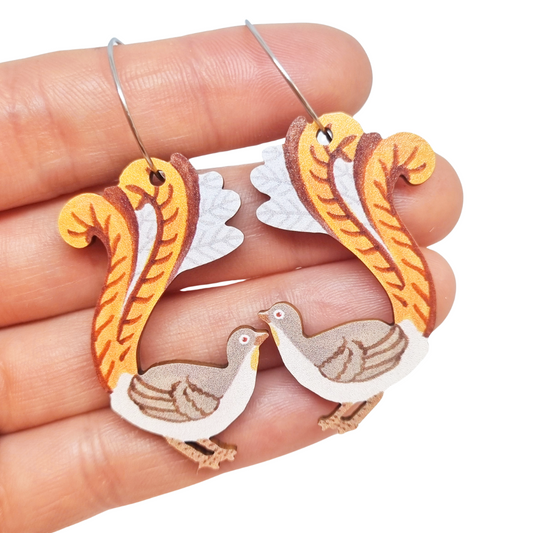 Lyrebird Australian Bird Earrings