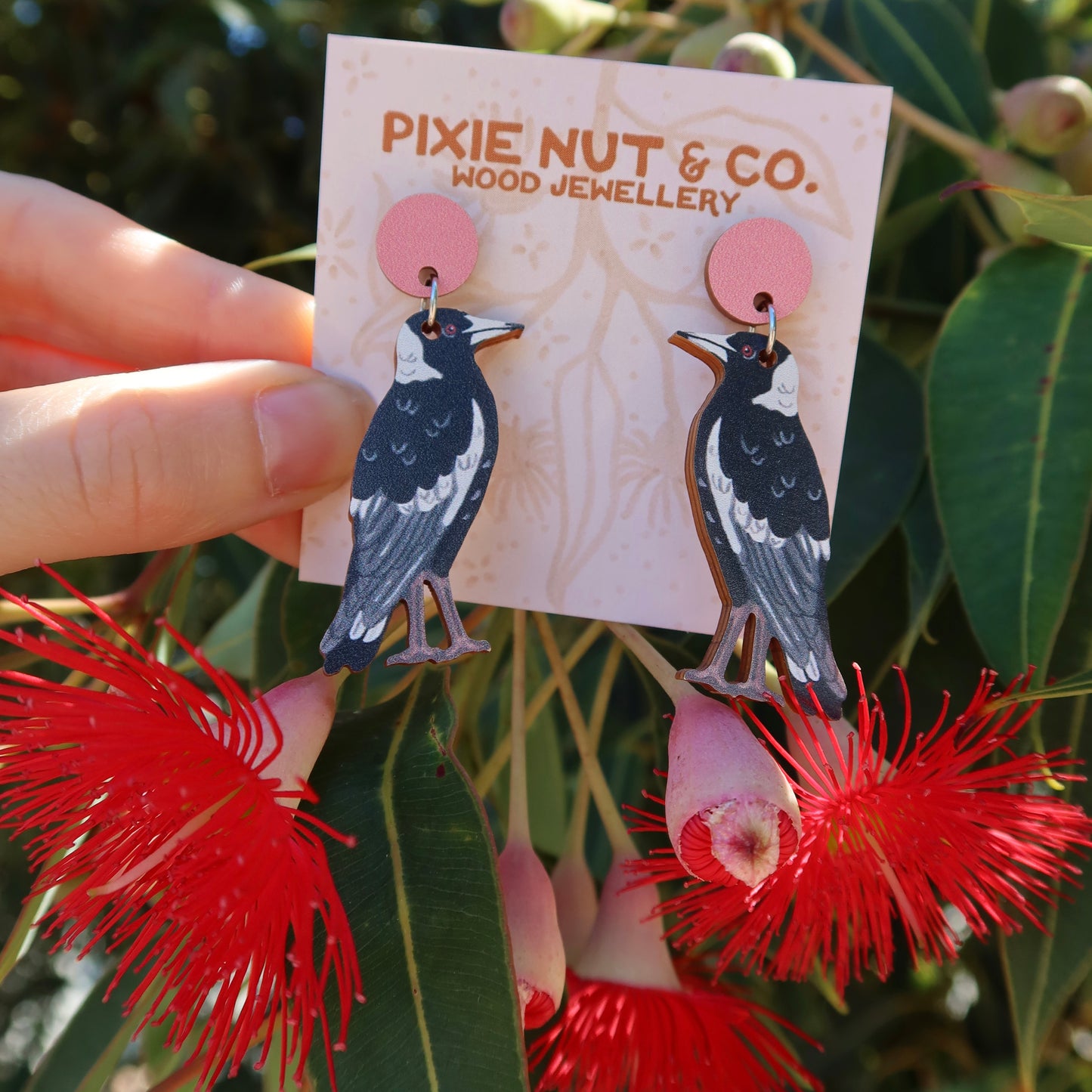 Magpie Australian Bird Earrings