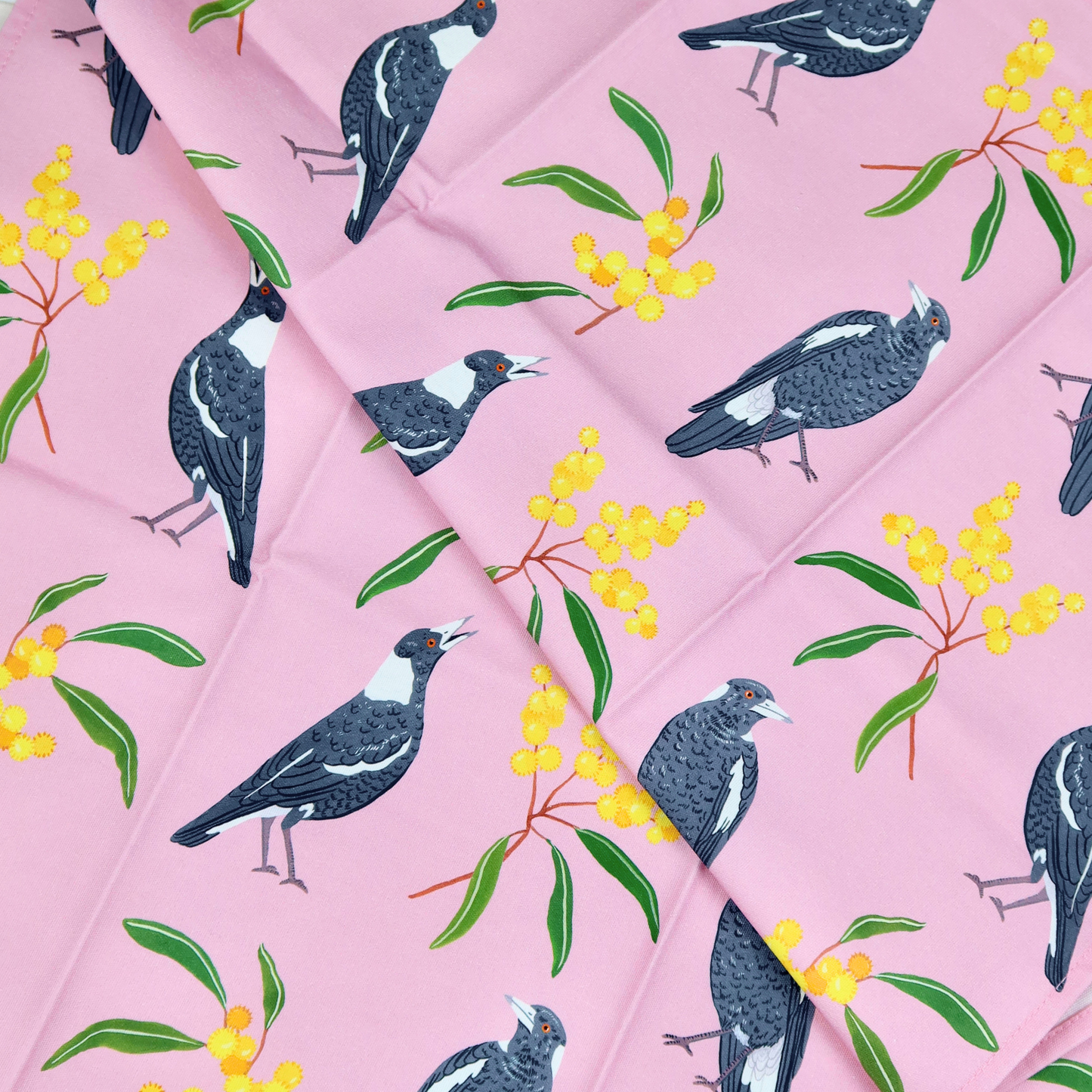 Magpie Wattle Australian Tea Towel