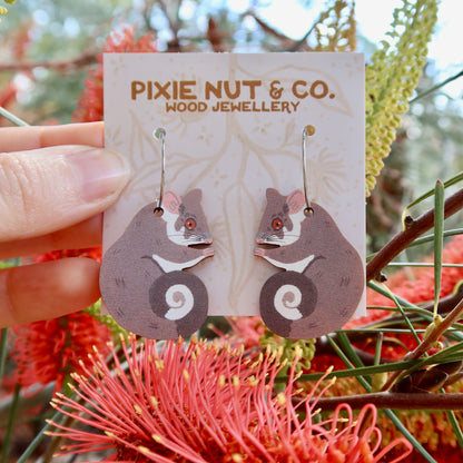 Ringtail Possum Australian Animal Earrings