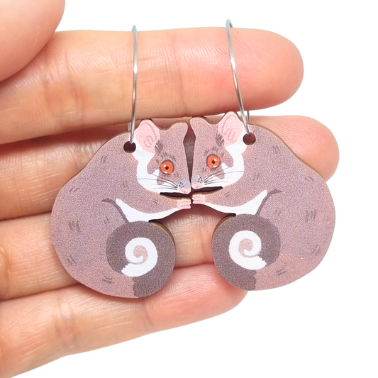 Ringtail Possum Australian Animal Earrings