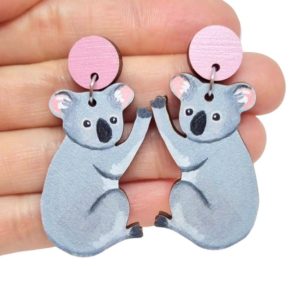Koala Australian Animal Earrings