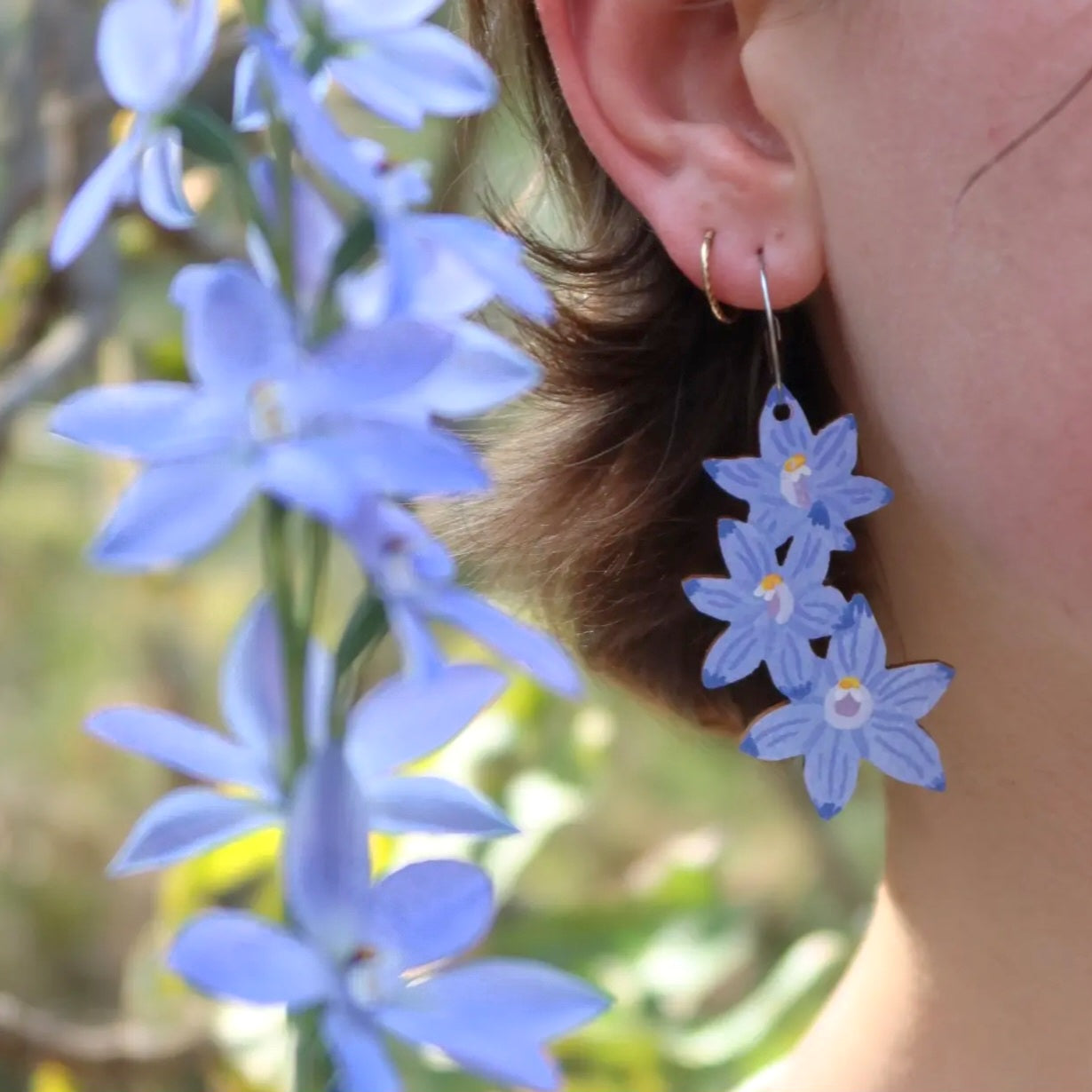 Sun Orchid Australian Wildflower Earrings