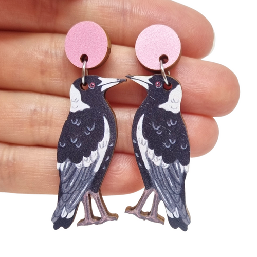 Magpie Australian Bird Earrings
