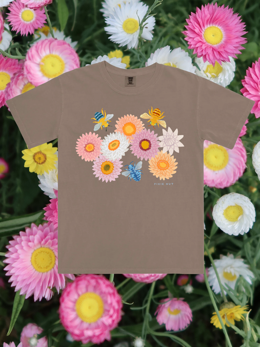 Strawflower & Bee Tshirt ~ PREORDER