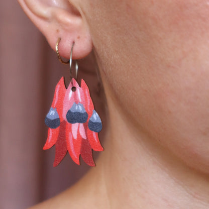 Sturt Pea Australian Wildflower Earrings