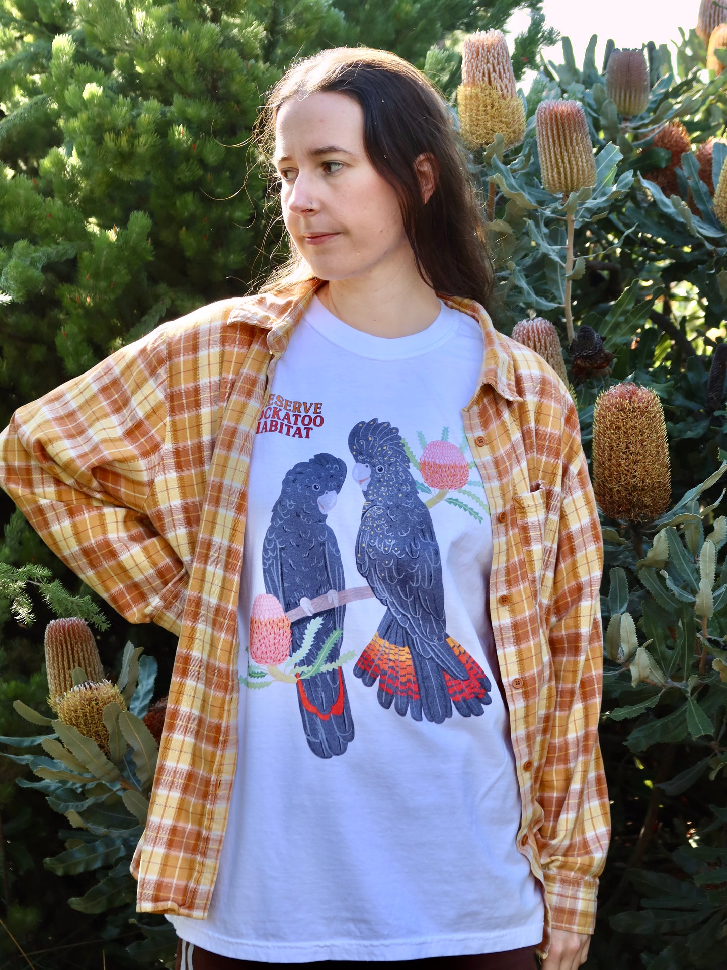 Black Cockatoo T-shirt ~ White