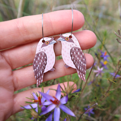 Tawny Frogmouth Australian Bird Earrings