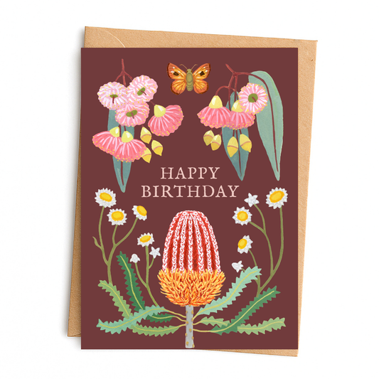 Happy Birthday - Australian Wildflower Birthday Card