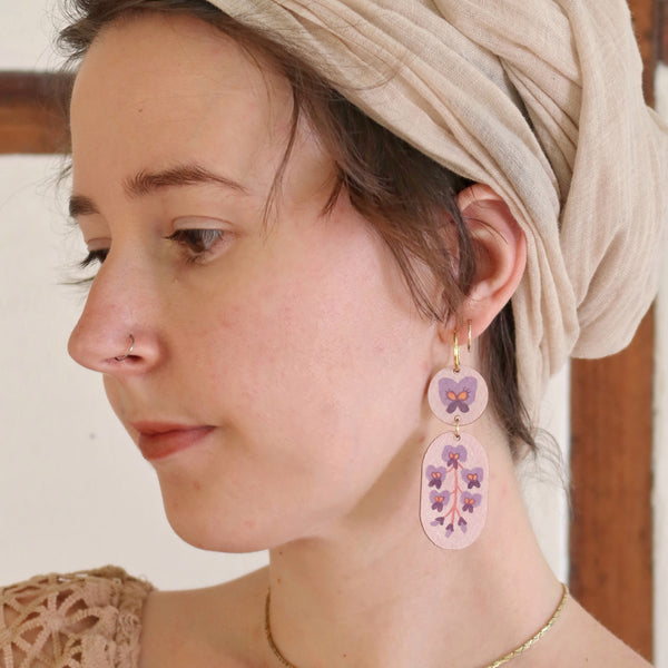Native Wisteria Australian Wildflower Earrings